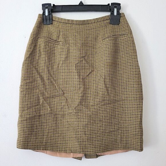 Vintage Petite Sophisticate Mini Skirt Houndstooth Academia 6P - Picture 1 of 7